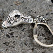 Load image into Gallery viewer, Ram's Head Sterling Silver Keychain - High Quality Item - Nobility - Capricorn