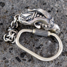 Load image into Gallery viewer, Ram's Head Sterling Silver Keychain - High Quality Item - Nobility - Capricorn