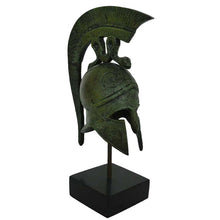 Load image into Gallery viewer, Corinthian Bronze mini Helmet on Marble Base with Snake Design