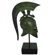 Load image into Gallery viewer, Corinthian Bronze mini Helmet on Marble Base with Snake Design