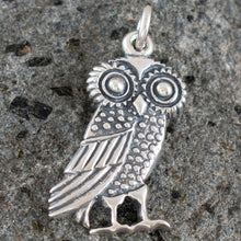 Load image into Gallery viewer, Owl Of Wisdom Silver Pendant - Goddess Athena Symbol