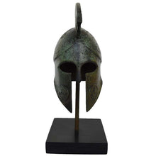 Load image into Gallery viewer, Corinthian Bronze small Helmet on Marble Base with Meander Design