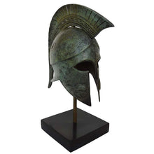 Load image into Gallery viewer, Corinthian Bronze small Helmet on Marble Base with Meander Design