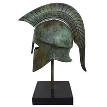 Load image into Gallery viewer, Corinthian Bronze small Helmet on Marble Base with Meander Design