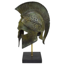 Load image into Gallery viewer, Corinthian pure Bronze Helmet with Chariot - Spartan Athenian Armor