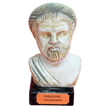 Load image into Gallery viewer, Pythagoras small head bust on marble base - Mathematician Philosopher - Theorem