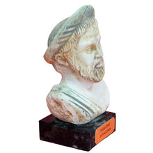 Load image into Gallery viewer, Pythagoras small head bust on marble base - Mathematician Philosopher - Theorem
