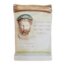 Load image into Gallery viewer, Pythagoras small relief with Quote - Mathematician Philosopher