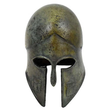 Load image into Gallery viewer, Corinthian Mini Bronze Helmet with Owl carvings - Museum replica