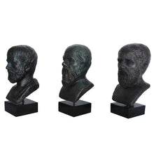 Load image into Gallery viewer, Set of Socrates Plato Aristotle bust - Western Philosophy Fathers Ancient Greece