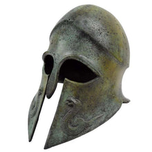 Load image into Gallery viewer, Corinthian pure bronze large helmet with snakes - Hoplite soldier infantry