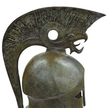 Load image into Gallery viewer, Corinthian pure Bronze Helmet with Griffin Design on marble base
