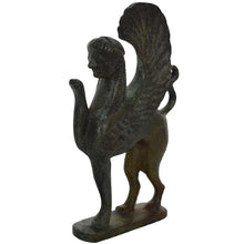 Load image into Gallery viewer, Sphinx mini bronze statue sculpture - Guardian of sacred places - Ancient Greek