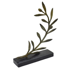 Load image into Gallery viewer, Bronze Olive Branch on Marble Base - Ancient Greek Olympic Games Prize