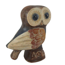 Load image into Gallery viewer, Athenian Owl of wisdom mini clay statue - Goddess Athena - Protector of Athens