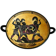 Load image into Gallery viewer, Trojan War Theme Achilles Hector Menelaos Paris - Black Figure small Kylix Vase