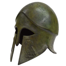 Load image into Gallery viewer, Corinthian solid Bronze Helmet with Owl Carvings