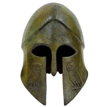 Load image into Gallery viewer, Corinthian solid Bronze Helmet with Owl Carvings