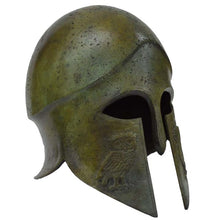 Load image into Gallery viewer, Corinthian solid Bronze Helmet with Owl Carvings