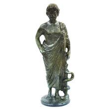Load image into Gallery viewer, Asclepius God of Medicine Bronze small statue - Rod with Snake - Asclipios