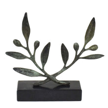 Load image into Gallery viewer, Bronze Olive Branch on Marble Base - Ancient Greek Olympic Games Trophy