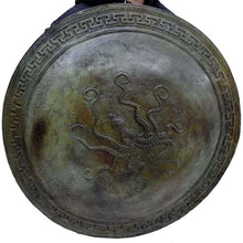 Load image into Gallery viewer, Ancient Greek Bronze shield with Octopus carving - Hoplite soldier weapon