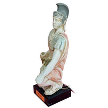 Load image into Gallery viewer, Ancient Greek Warrior small statue on marble base - Homer iliad Trojan War battle