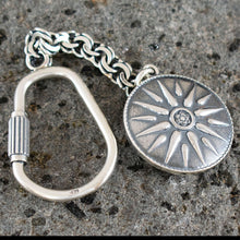Load image into Gallery viewer, Star of Macedonia 925 Silver Keychain - Alexander the Great King - Vergina Sun