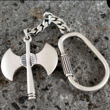 Load image into Gallery viewer, Minoan Double Headed Axe Keychain - Labrys Ancient Greece