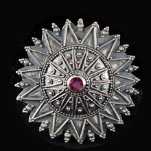 Load image into Gallery viewer, Byzantine Silver Brooch With Ruby - High Quality Item
