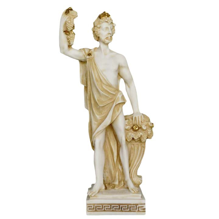 Dionysus Alabaster aged statue sculpture - Dionysos Bacchus God of wine ecstasy