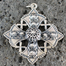 Load image into Gallery viewer, Byzantine Silver Cross - Large Ornate - Hand Made in Greece - 925