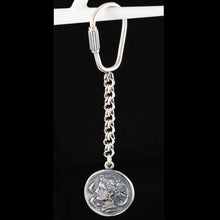 Load image into Gallery viewer, Artemis Silver Keychain - Syracuse Dekadrachm - Diana