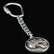 Load image into Gallery viewer, Goddess Athena & Owl of Wisdom Silver Keychain - Athens Tetradrachm