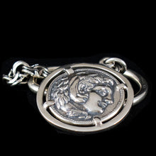 Load image into Gallery viewer, Alexander The Great Hercules Silver Keychain - Macedonia King - Vergina King