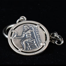 Load image into Gallery viewer, Alexander The Great Hercules Silver Keychain - Macedonia King - Vergina King