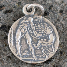 Load image into Gallery viewer, Goddess Athena & Heracles Silver Pendant - Lucania Diobol Coin