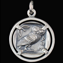 Load image into Gallery viewer, Goddess Athena & Owl of Wisdom Silver Pendant - Athens Tetradrachm