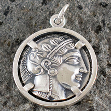 Load image into Gallery viewer, Goddess Athena & Owl of Wisdom Silver Pendant - Athens Tetradrachm