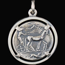 Load image into Gallery viewer, Artemis Large Silver Syracuse Coin Pendant - Diana Goddess of Chastity