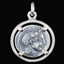 Load image into Gallery viewer, Athens Tetradrachm Goddess Athena & Owl of Wisdom Silver Pendant