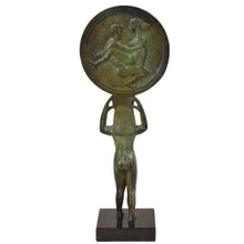 Load image into Gallery viewer, Ancient Greek Bronze Mirror with erotic position sculpture - Museum Replica