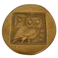 Load image into Gallery viewer, Athenian Tetradrachm Bronze Desk Presse Papier - Paperweight - Goddess Athena