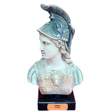 Load image into Gallery viewer, Goddess Athena small head bust on marble base - Symbol of Wisdom