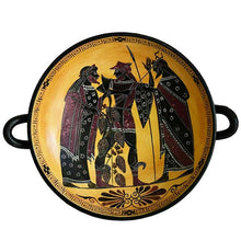 Load image into Gallery viewer, Dionysus God of wine and Hermes messenger of the Gods Black Figure small Kylix