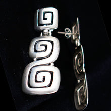 Load image into Gallery viewer, Ancient Greece Meander Sterling Silver 925 Earrings - Meandros Greek Key Motif