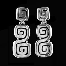 Load image into Gallery viewer, Ancient Greece Meander Sterling Silver 925 Earrings - Meandros Greek Key Motif