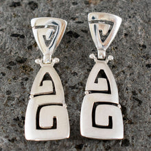 Load image into Gallery viewer, Ancient Greece Meander Sterling Silver 925 Earrings - Maiandros Greek Key Motif