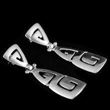 Load image into Gallery viewer, Ancient Greece Meander Sterling Silver 925 Earrings - Maiandros Greek Key Motif