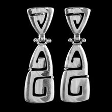 Load image into Gallery viewer, Ancient Greece Meander Sterling Silver 925 Earrings - Maiandros Greek Key Motif
